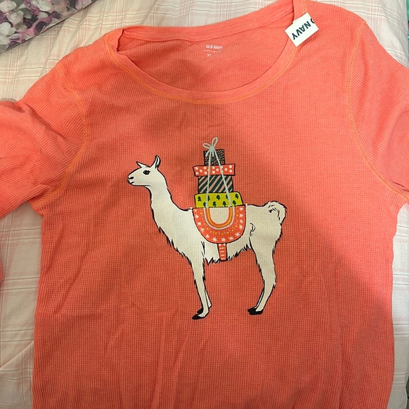 NWT old navy thermal llama shirt - Picture 1 of 3
